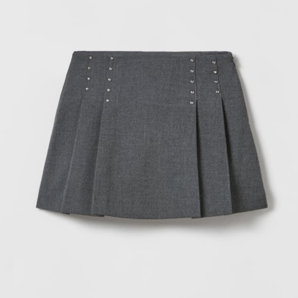 Zara Pleated Studded Skirt